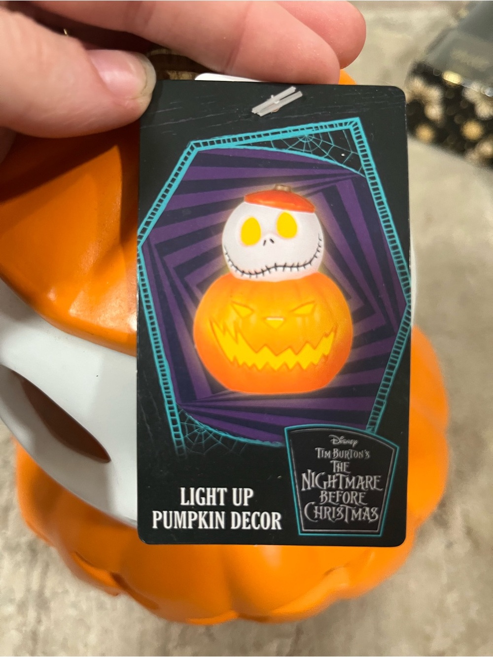Jack Skellington- Halloween Pumpkin Skull Battery Operated Lantern - Picture 2 of 3